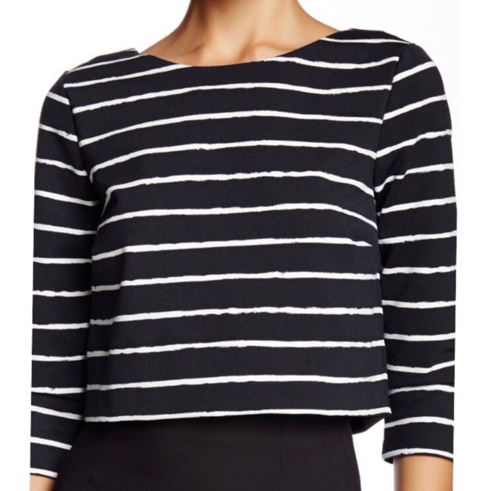 NWOT Elizabeth and James Jayren Crop Top
Black White Stripe Womens XL